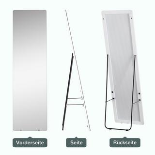 Northio Ganzkörperspiegel Ständer Standspiegel 45X160Cm Wandspiegel Garderobenspiegel Ankleidespiegel Schlafzimmer Wohnzimmer Silber  