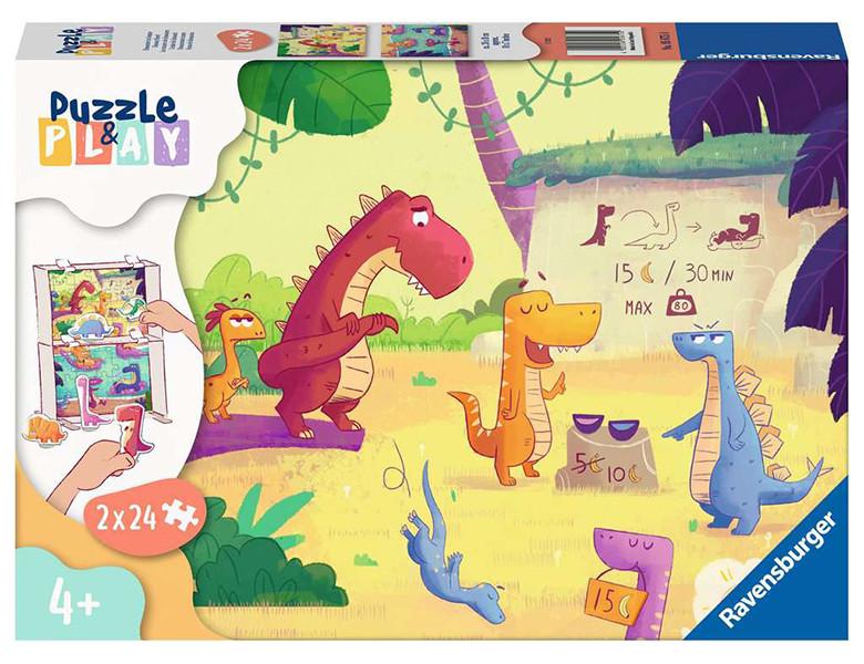 Ravensburger  Puzzle Dinosaurier im Sommer (2x24) 