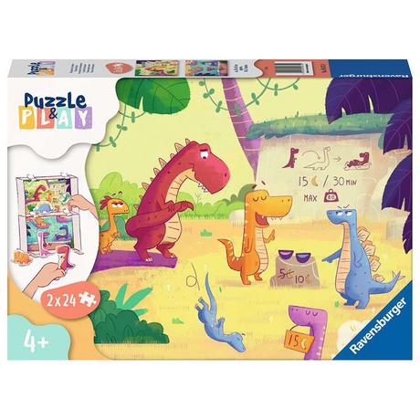 Ravensburger  Puzzle Dinosaurier im Sommer (2x24) 