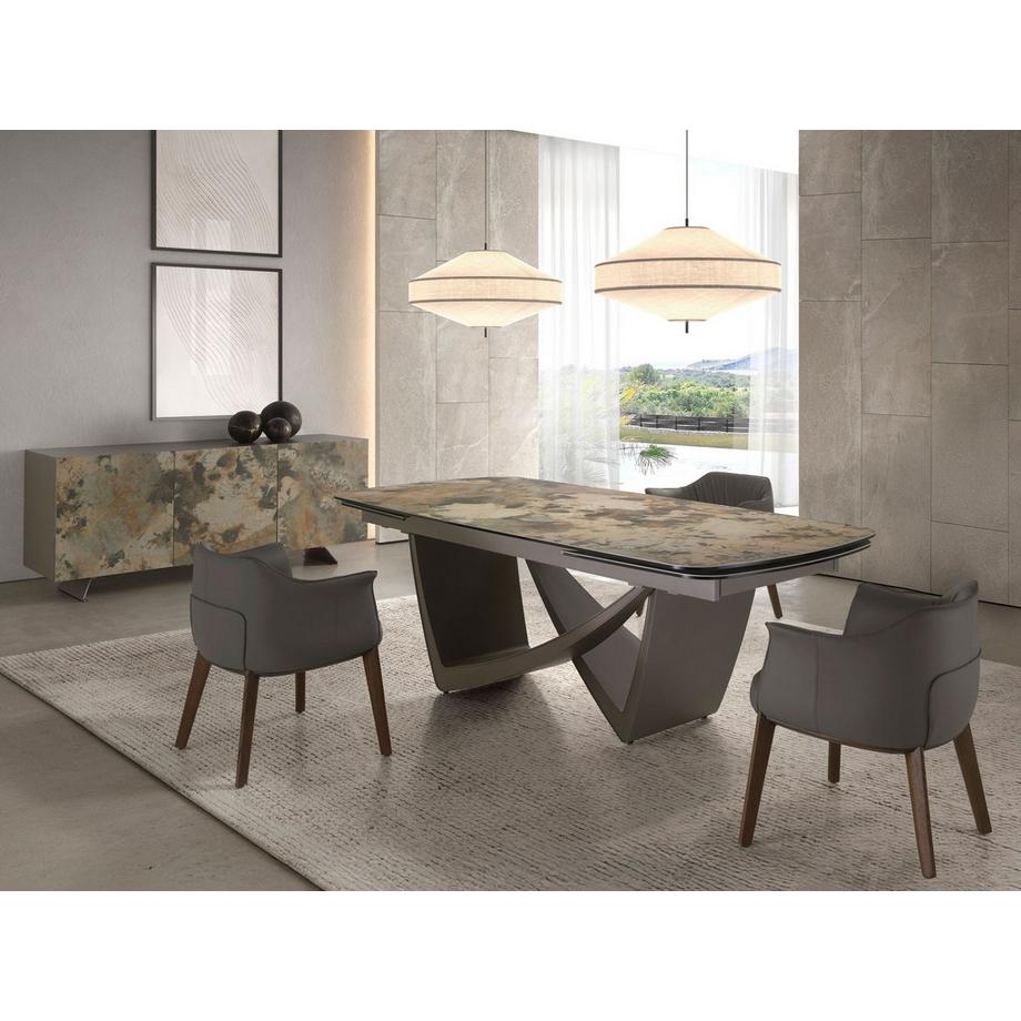 ANGEL CERDA Buffet en bois taupe métallisé  