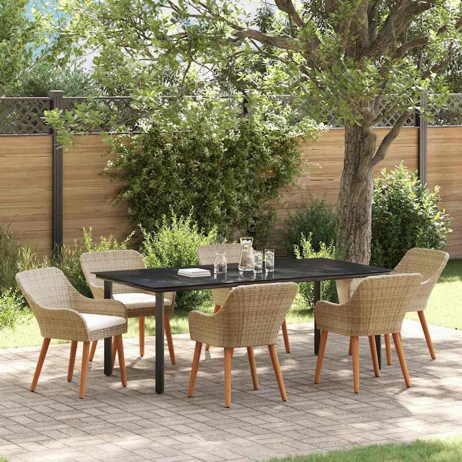 VidaXL Mobilier de jardin poly rattan  