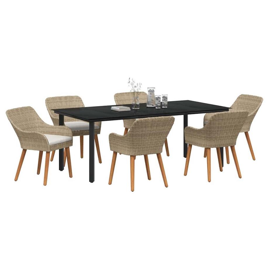VidaXL Mobilier de jardin poly rattan  
