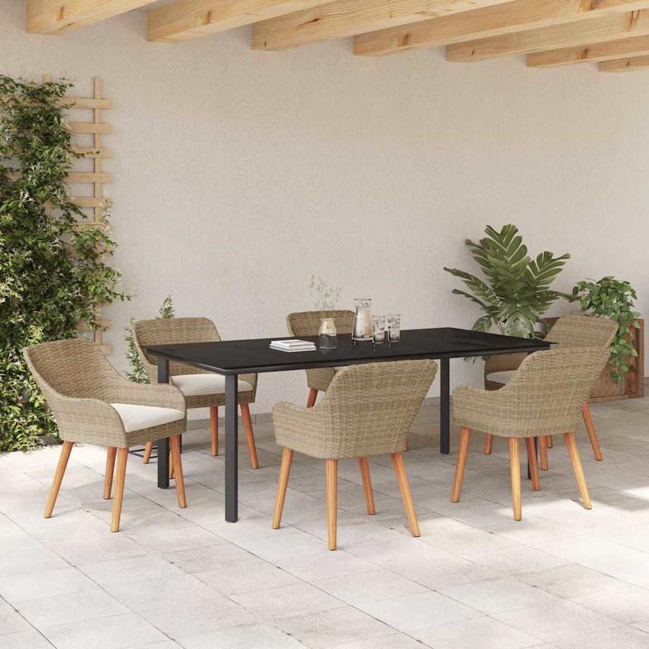 VidaXL Mobilier de jardin poly rattan  