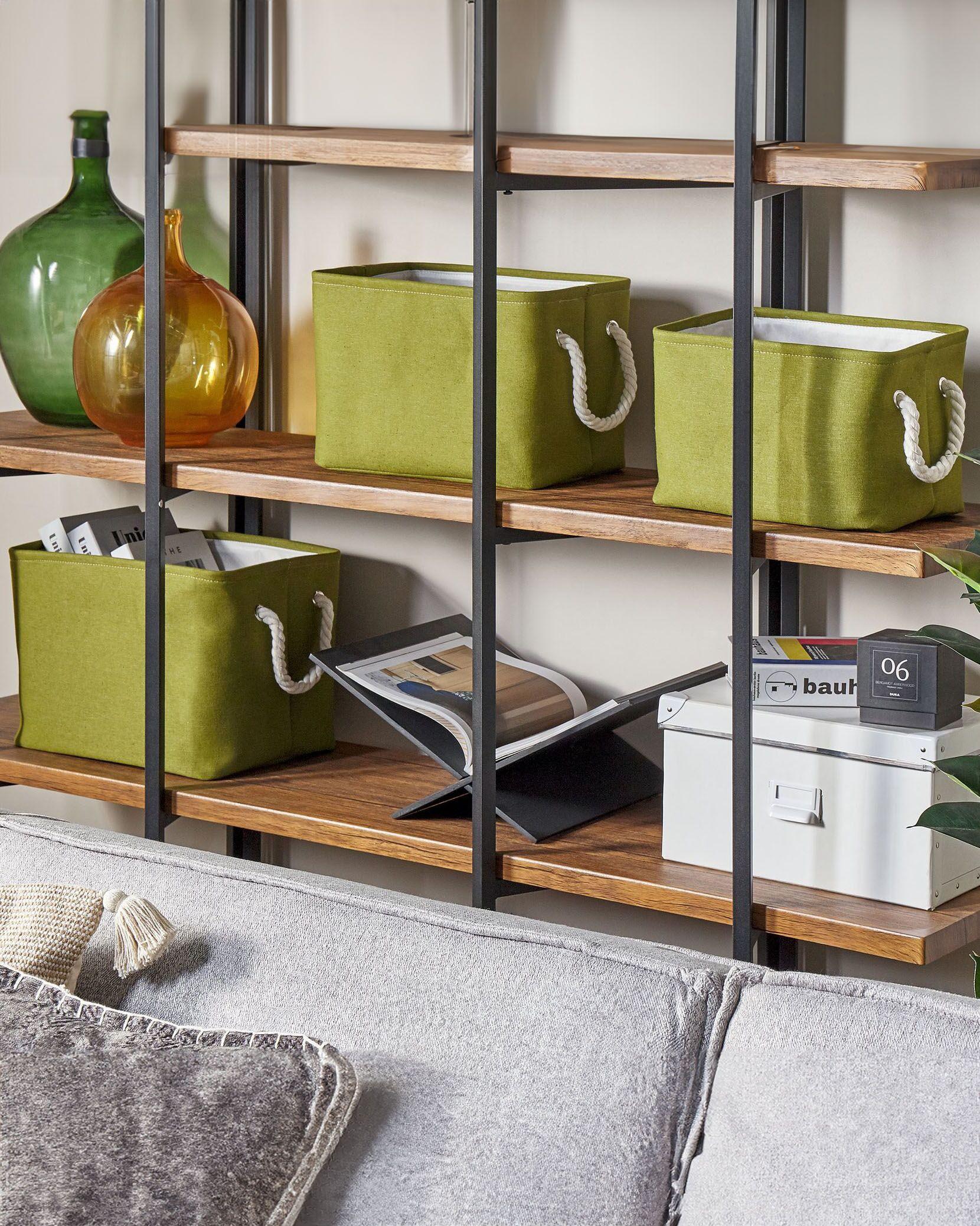 Beliani Aufbewahrungskorb 3er Set aus Stoff Klassisch DARQAB  