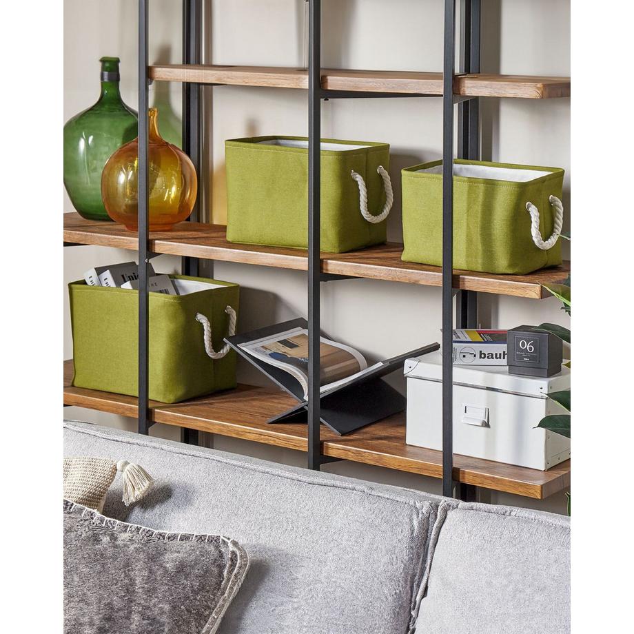 Beliani Aufbewahrungskorb 3er Set aus Stoff Klassisch DARQAB  