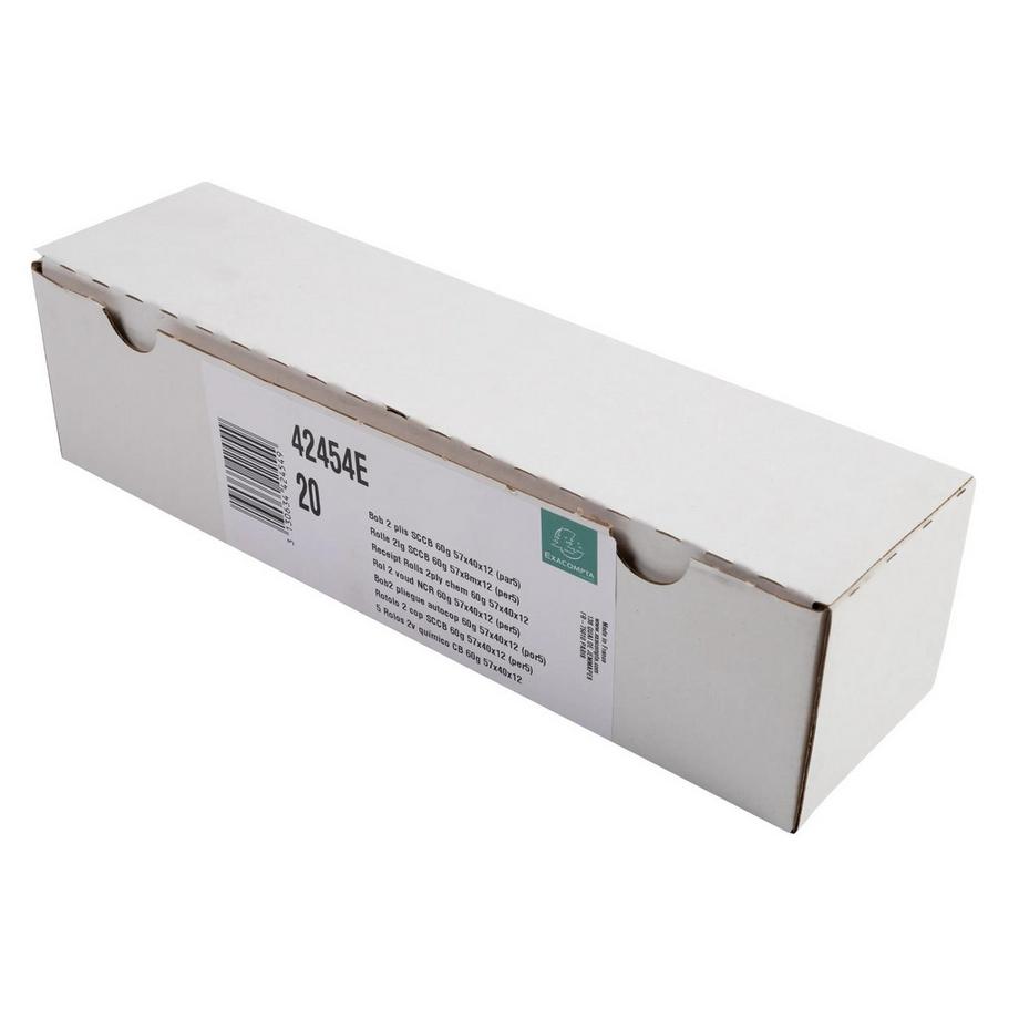 Exacompta Bobine pour tickets de carte bancaire 57x40 mm - 2 plis chimique autonome 60g/m2. - x 20  