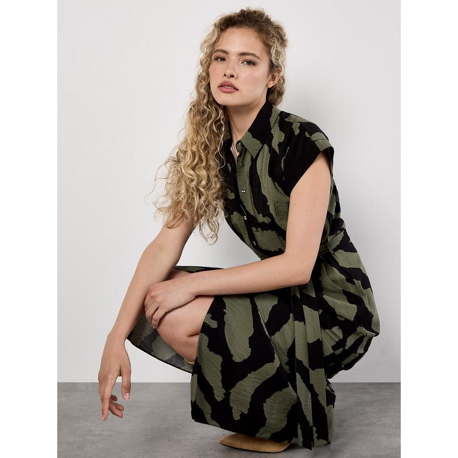 APRICOT Zebra Print Hemdblusenkleid  