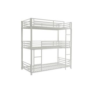 Vente-unique Etagenbett - 3 Personen - 3 x 90 x 190 cm - Metall - Weiß - ELOUAN III  