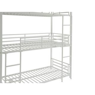 Vente-unique Etagenbett - 3 Personen - 3 x 90 x 190 cm - Metall - Weiß - ELOUAN III  