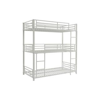 Vente-unique Etagenbett - 3 Personen - 3 x 90 x 190 cm - Metall - Weiß - ELOUAN III  