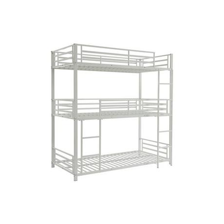 Vente-unique Etagenbett - 3 Personen - 3 x 90 x 190 cm - Metall - Weiß - ELOUAN III  