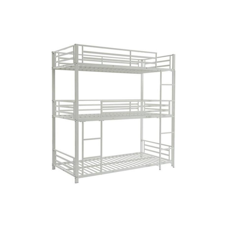 Lits superposés triple 3 x 90 x 190 cm - Métal - Blanc - ELOUAN III