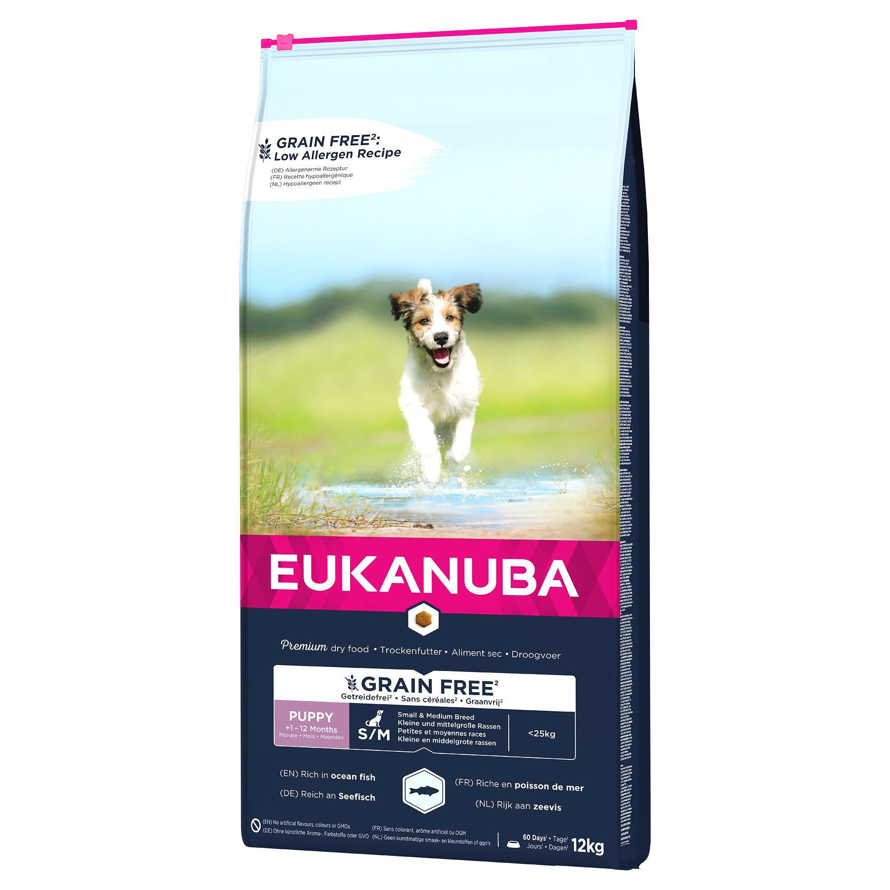 Eukanuba  Eukanuba GRAINFREE Puppy S/M Salmon 12kg 