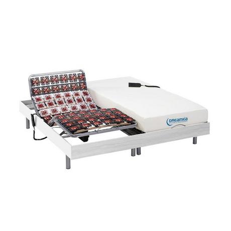 DREAMEA Lit électrique relaxation tout plots matelas mémoire de forme HESIODE III de DREAMEA moteurs OKIN 2  