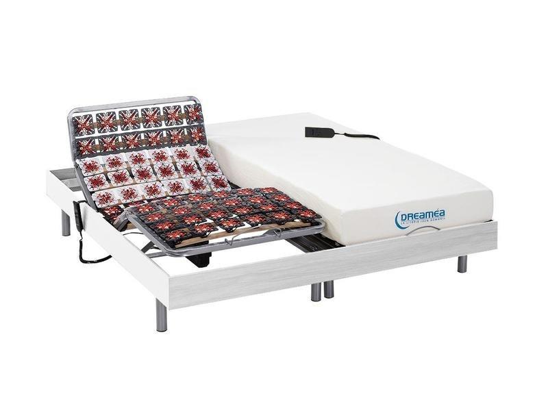 DREAMEA Lit électrique relaxation tout plots matelas mémoire de forme HESIODE III de DREAMEA moteurs OKIN 2  