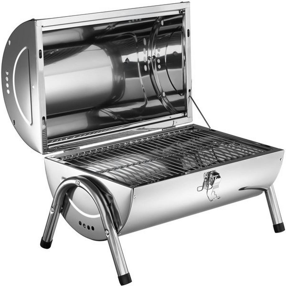 Tectake Barbecue portable pliable  avec double surface de cuisson  
