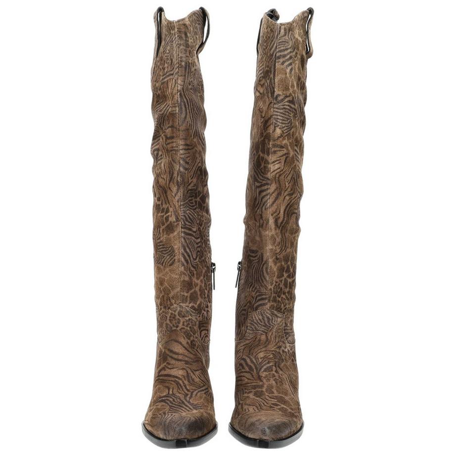 Lazamani Knielange Stiefel mit Blockabsatz Stiefel 