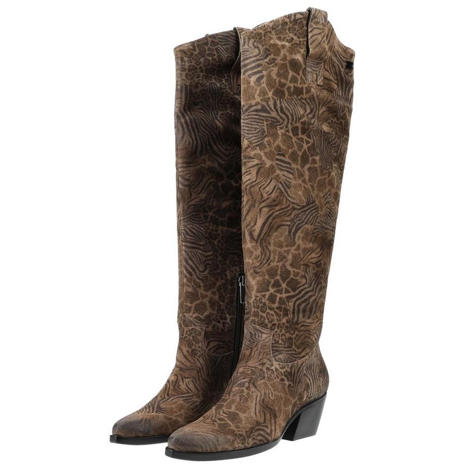Lazamani Knielange Stiefel mit Blockabsatz Stiefel 