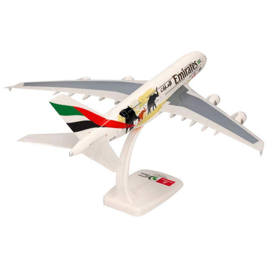 Herpa  Snap-Fit Flugzeugmodell Emirates Airbus A380-800 United for Wildlife (1:250) 