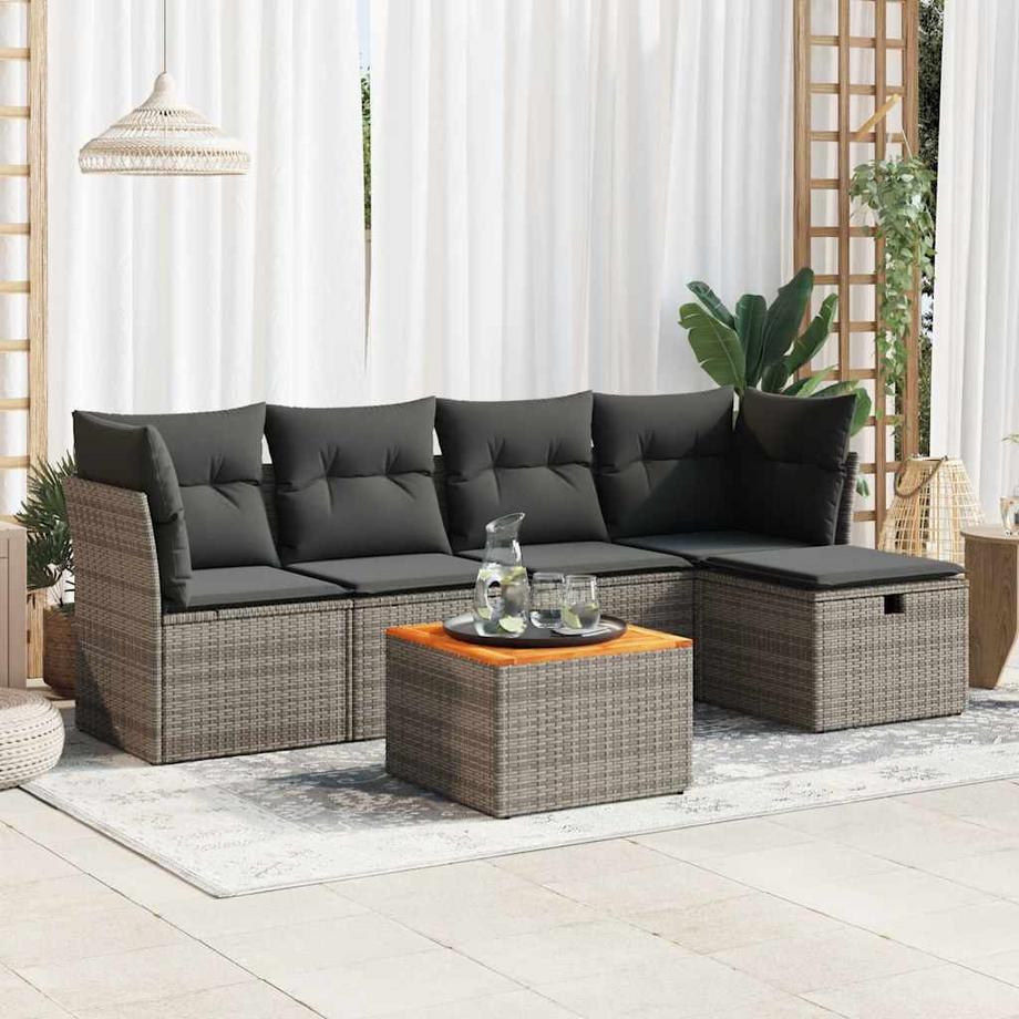 VidaXL Ensemble de canapés de jardin rotin synthétique  