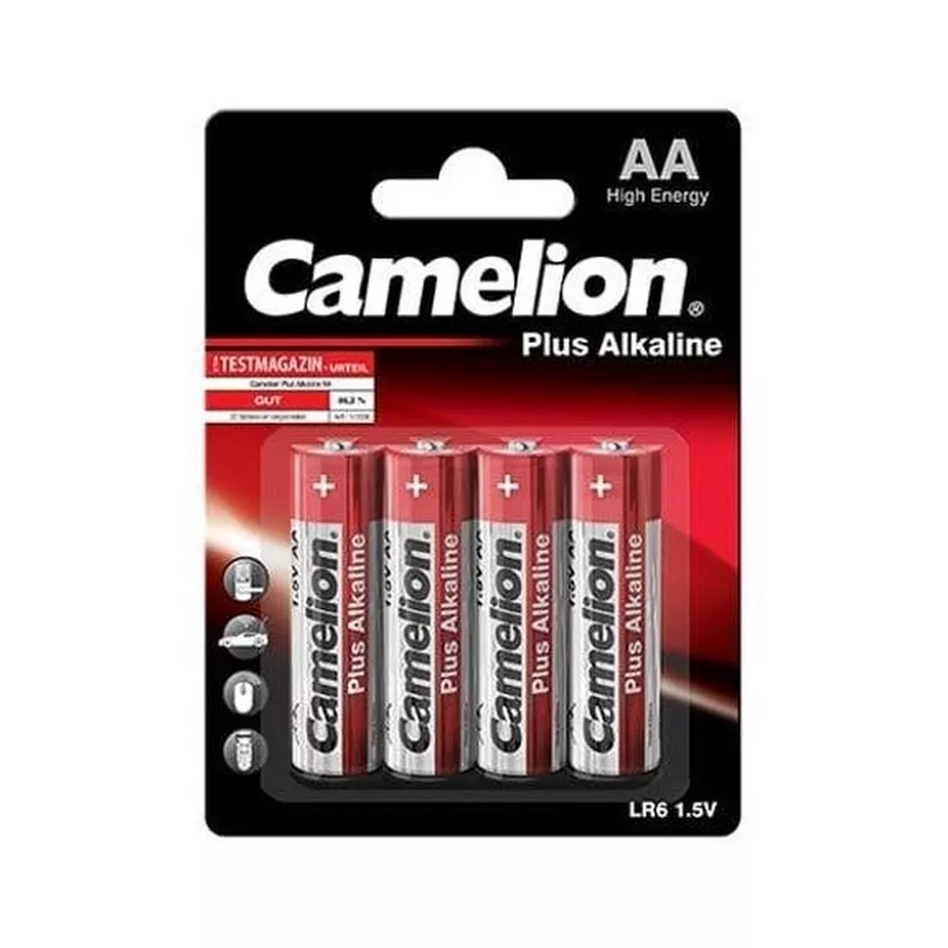 Camelion - Plus Alkaline LR6 AA 4 pièces, AA(LR6), Noir