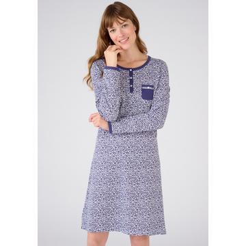 Chemise de nuit en pur coton peigné.