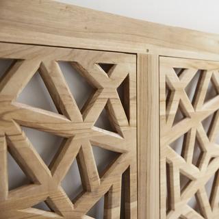 Tikamoon Testiera del letto in teak massello 210 cm Gentong  