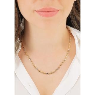 MUAU Schmuck  Collier 8er-Kette Bicolor Gelb-/Weissgold 750, 3.2mm, 55cm 