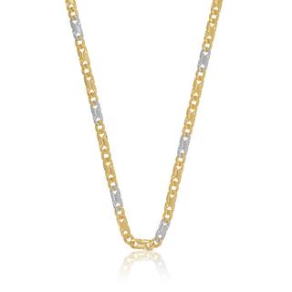 MUAU Schmuck  Collier 8er-Kette Bicolor Gelb-/Weissgold 750, 3.2mm, 55cm 