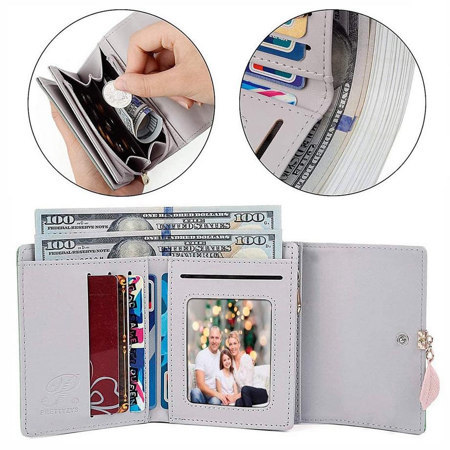 Only-bags.store Portafoglio in ecopelle liscia con scomparti multipli  