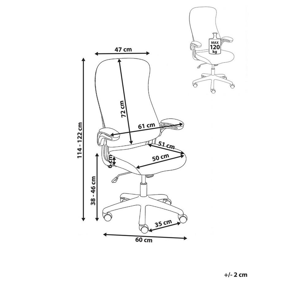 Beliani Chaise de bureau en Tissu  NEXEL  