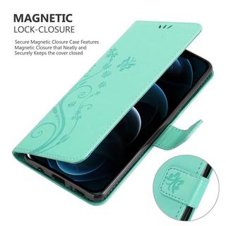 Cadorabo  Housse compatible avec Apple iPhone 13 - Coque de protection au design floral avec fermeture magnétique, fonction de support et emplacements pour cartes 