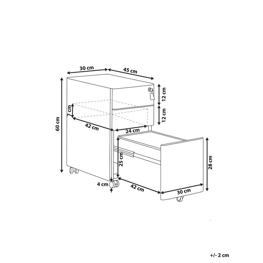 Beliani Büroschrank aus Stahl Modern BOLSENA  