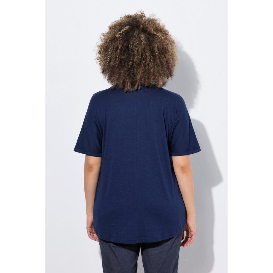 Ulla Popken Oversized Rundhals Halbarm T-Shirt Meerestiere Print  