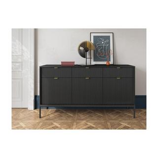 Vente-unique  Set credenza e mobile TV nero Soggiorno moderno - LIOUBA 