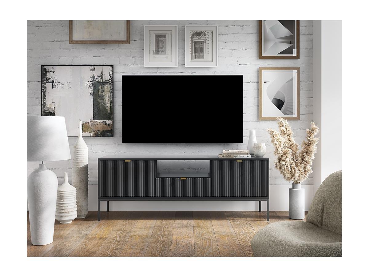 Vente-unique  Set credenza e mobile TV nero Soggiorno moderno - LIOUBA 