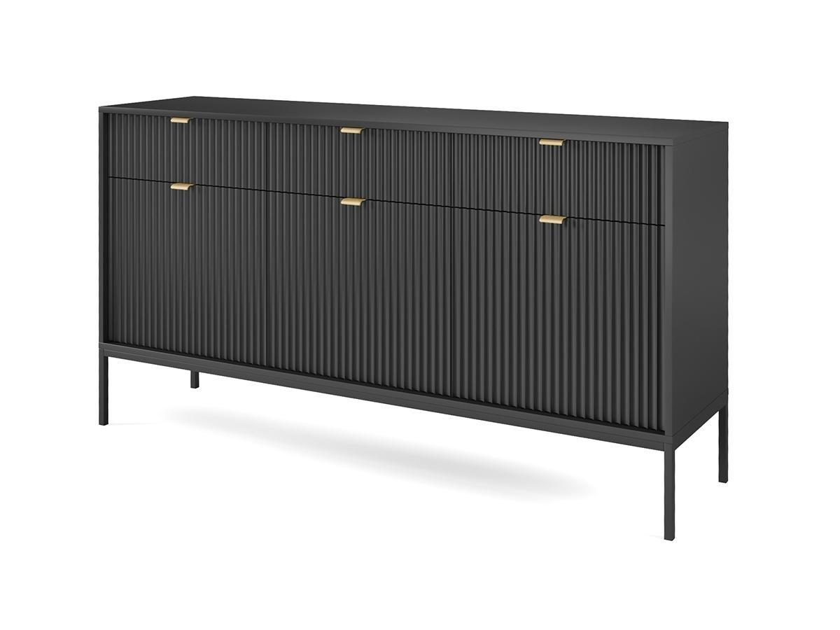 Vente-unique  Set credenza e mobile TV nero Soggiorno moderno - LIOUBA 