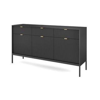 Vente-unique  Set credenza e mobile TV nero Soggiorno moderno - LIOUBA 