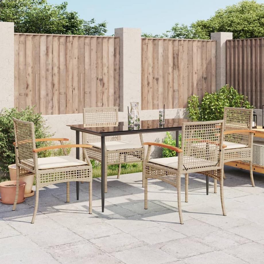VidaXL Ensemble de salle à manger de jardin rotin synthétique  