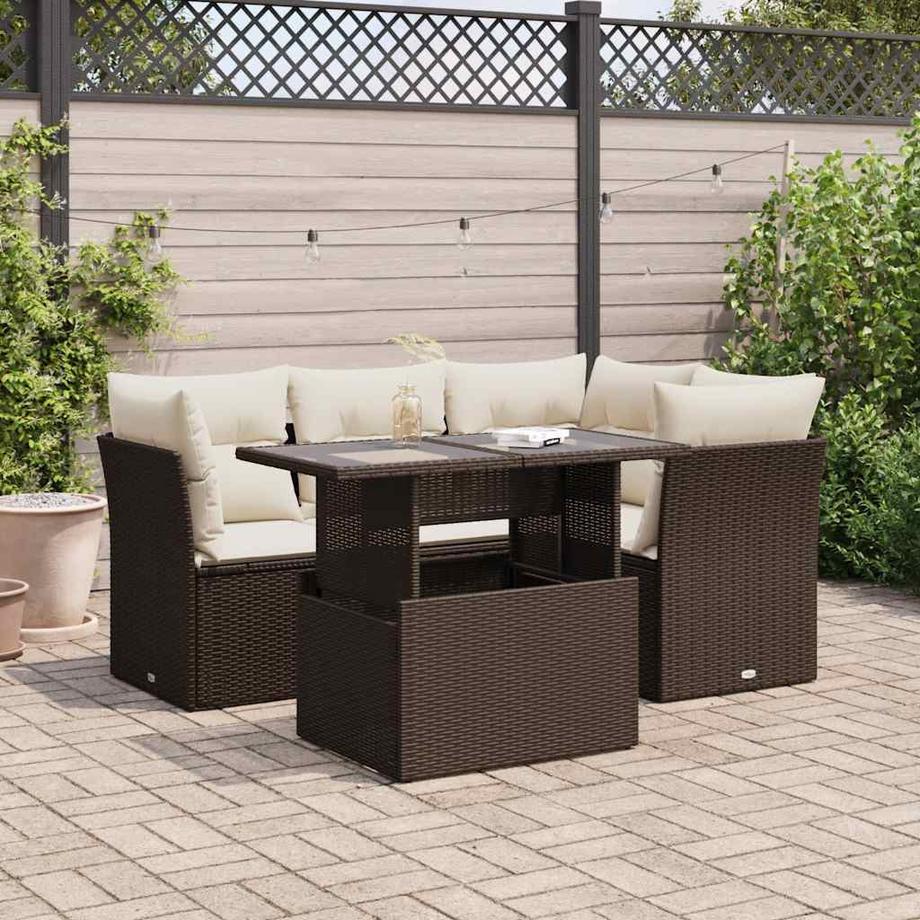 VidaXL Ensemble de canapés de jardin rotin synthétique  