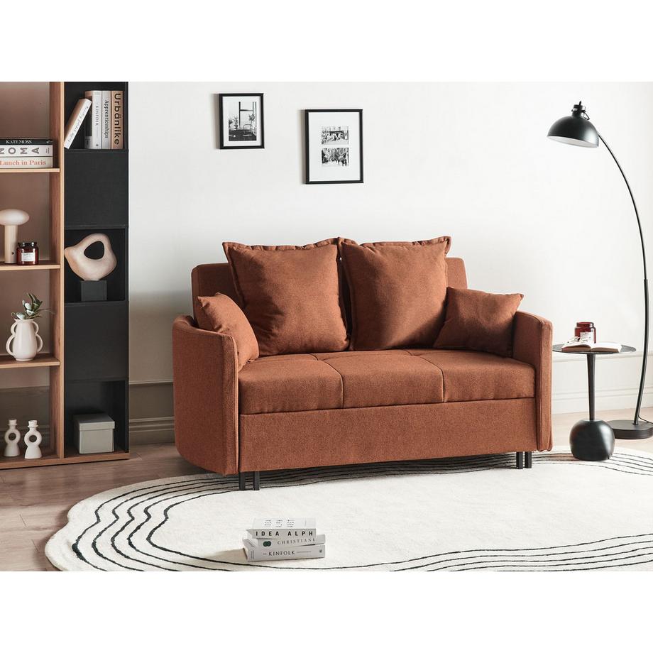 Beliani Schlafsofa aus Stoff Rustikal HOVIN  