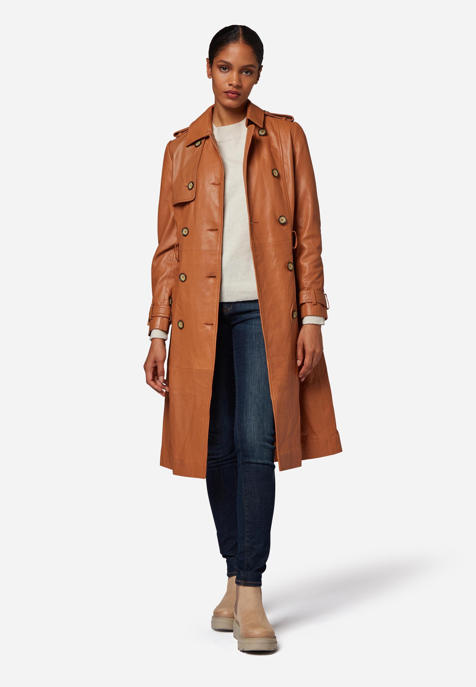 RICANO  Manteau en cuir  Gloria, trench avec col à revers 