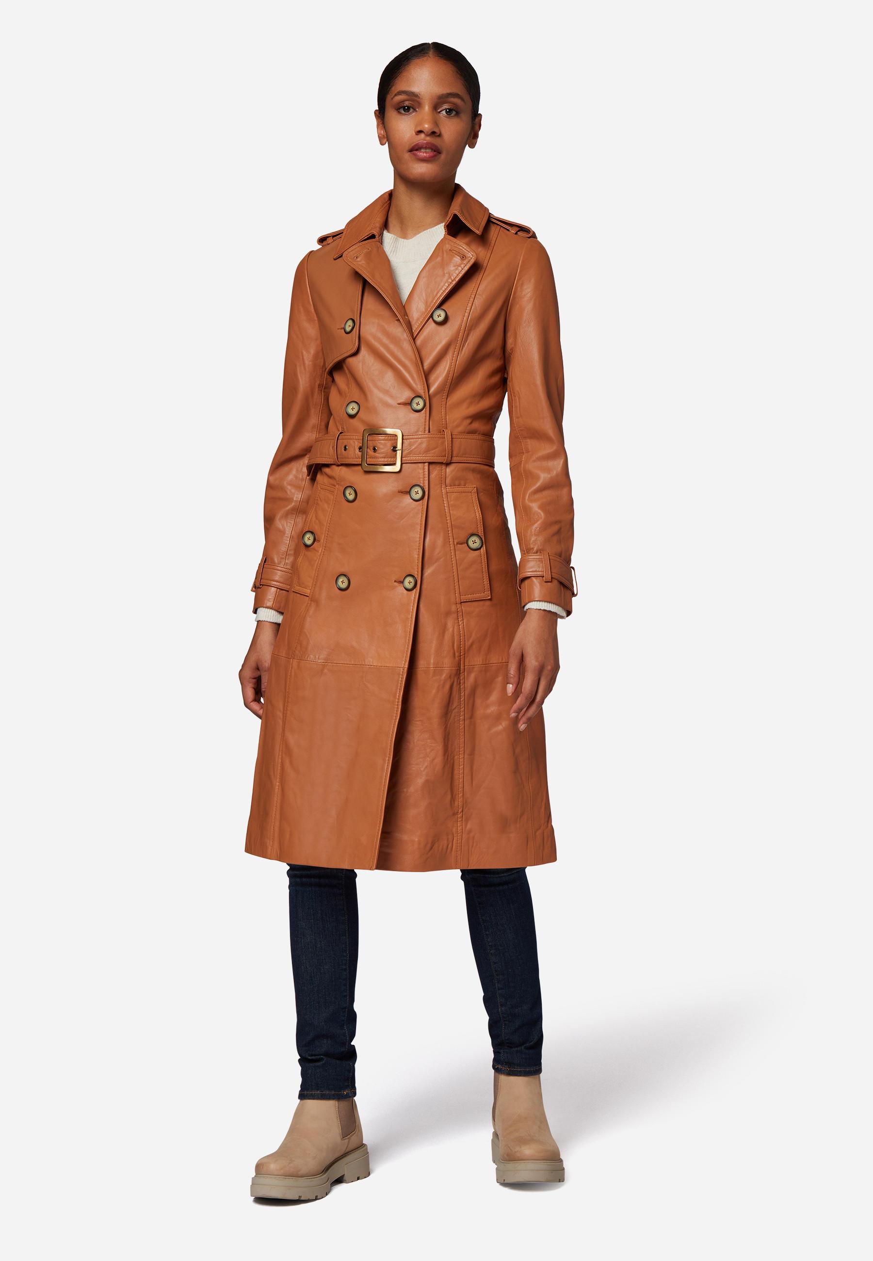 RICANO  Manteau en cuir  Gloria, trench avec col à revers 