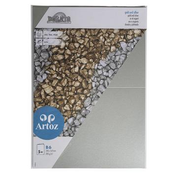 ARTOZ Karten Dorato B6 114362268 200g, silber 5 Blatt