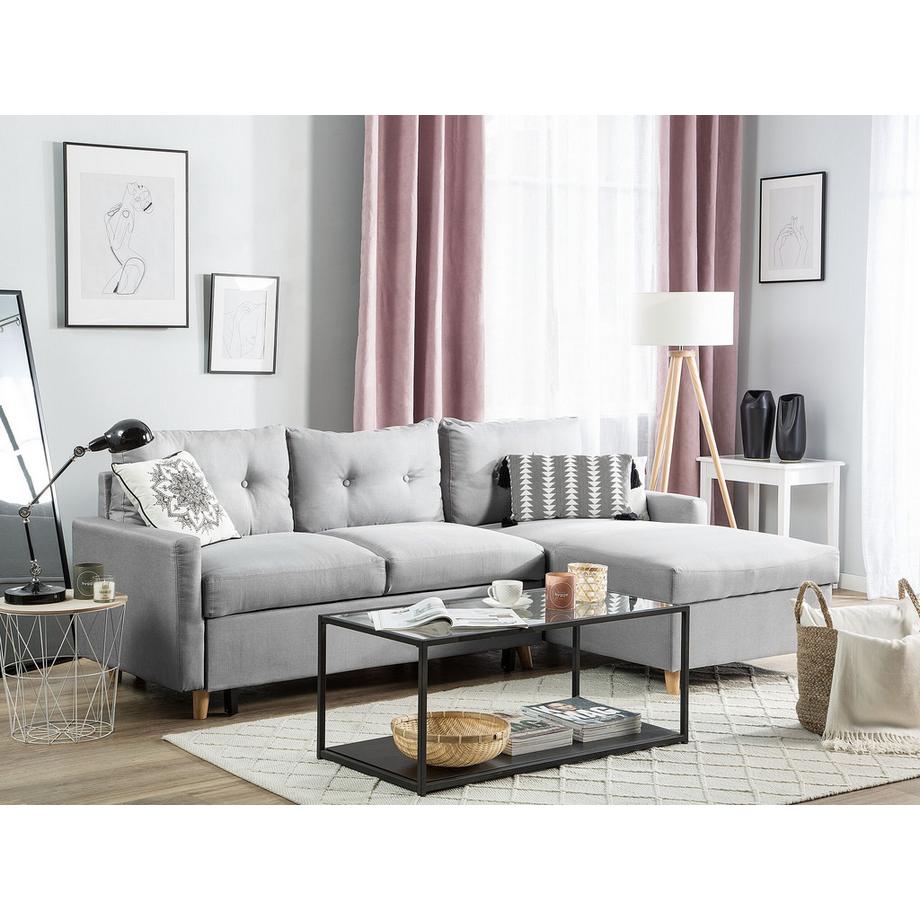 Beliani Canapé d'angle en Polyester Moderne FLAKK  