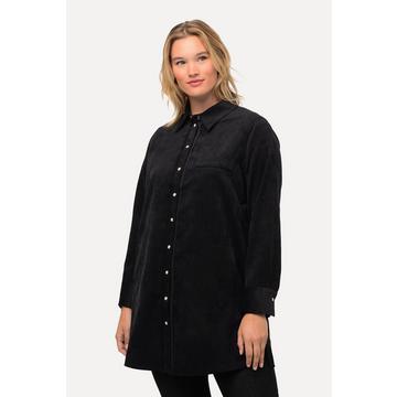 Blusa dalla vestibilità classica in velluto a coste con tasche, colletto da camicia e maniche lunghe