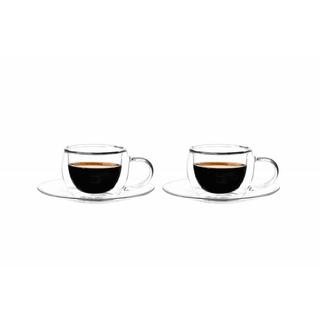 Aulica TASSES ET SOUS TASSES DOUBLE PAROI 80ML - LOT DE 2  