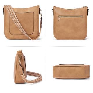 Only-bags.store PU Leder Umhängetasche mit verstellbarem farbigem Riemen  