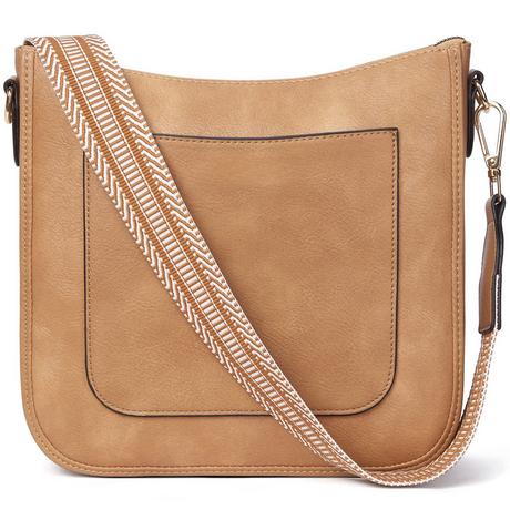 Only-bags.store PU Leder Umhängetasche mit verstellbarem farbigem Riemen  