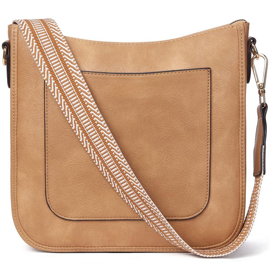 Sac à bandoulière en cuir PU Sac à bandoulière Sacs à bandoulière avec sangle colorée réglable